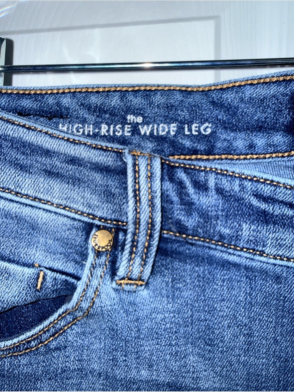 Liverpool woman’s high-rise Wide-Leg raw hem cropped Jeans in Dark‎ Blue 12/31 - Picture 4 of 16